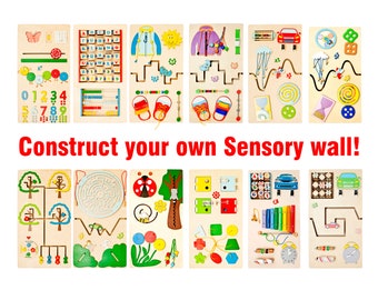 Create your own Sensory wall board Wooden Educational Busy Board for Autism & Special Needs Calming corner in school daycare classroom