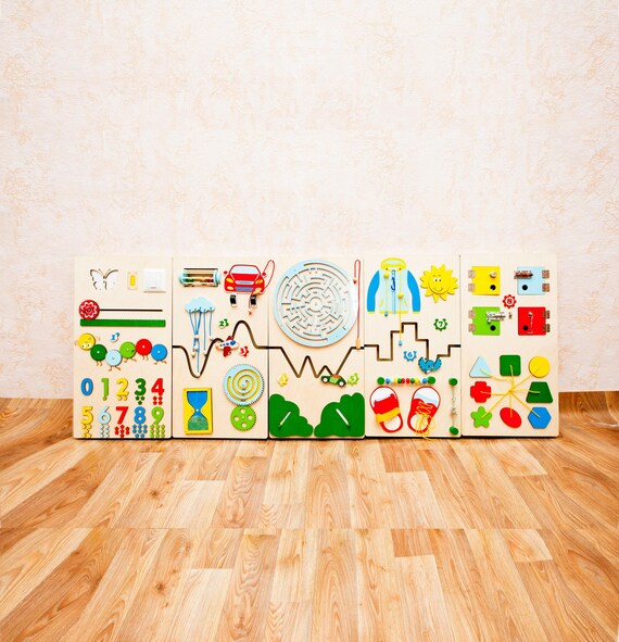 Tablero de Actividades Montessori, Panel Sensorial Educativo para Niños, Blanco y Amarillo (Forest Tablero de Actividades Montessori, Panel Sensorial Educativo para Niños, Blanco y Amarillo (Forest