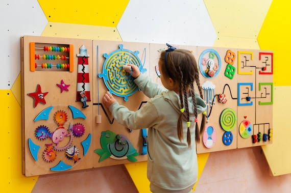 Monläurd Holzschiff Aktivität Wandpaneel - Sensorisches Spielzeug Für Kleinkinder 1-3