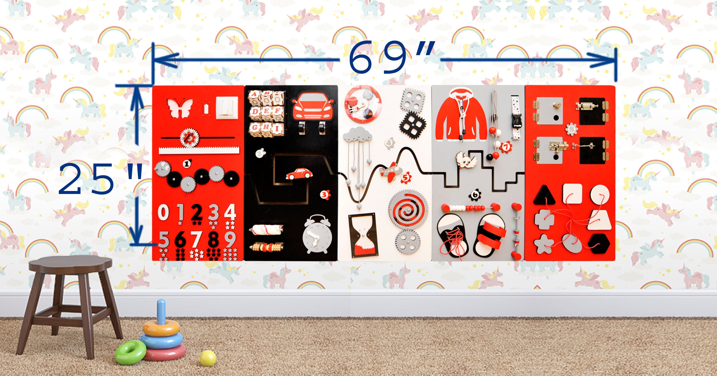 Montessori Children Learning Wall Toy Kids Waiting Room Etsy UK