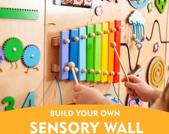 Montessori Activity Wall Panel: Sensory Learning, Fine Motor Skills Autism sensory wall kit for Kids, Teens and Adults, Therapy Classroom
