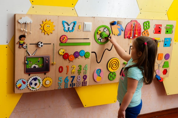 Educational Activity Wall for Children Soccer Theme Busy Board - Etsy