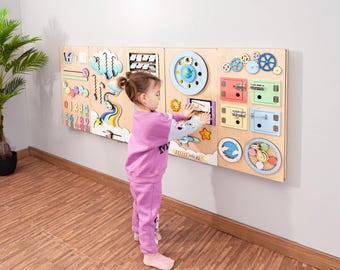 Educational play furniture Sensory wall panel set of 5 for churches daycare and pediatrics healthcare spaces Interactive wall decor