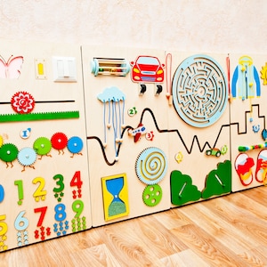 Sensory solution for pediatric waiting room or dental office tactile wall Toddler busy board Educational wall toy for kids playroom