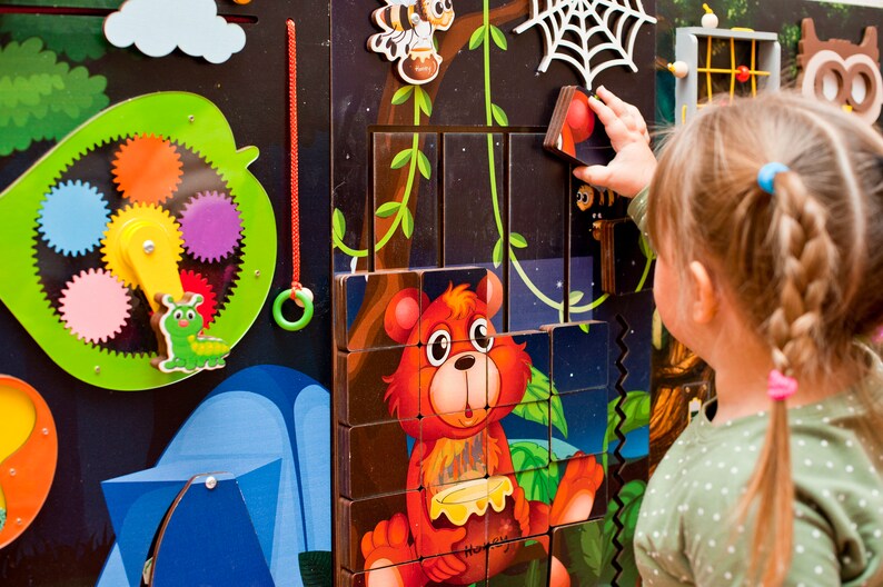 Waiting room toys Activity panel Sensory wall Montessori Etsy