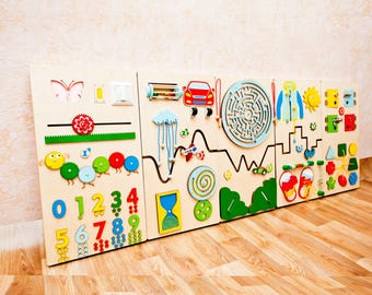 Waiting room furniture Sensory Wall Panel: 5-Piece Activity Set for Early Learning