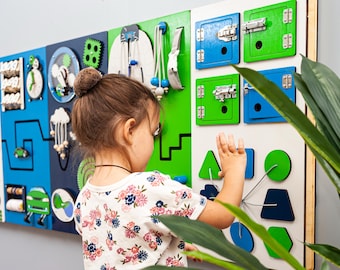 Wall-Mounted Sensory Play Panel pediatrician office design Occupational Therapy Room Fine Motor Skills Wooden busy board kids furniture