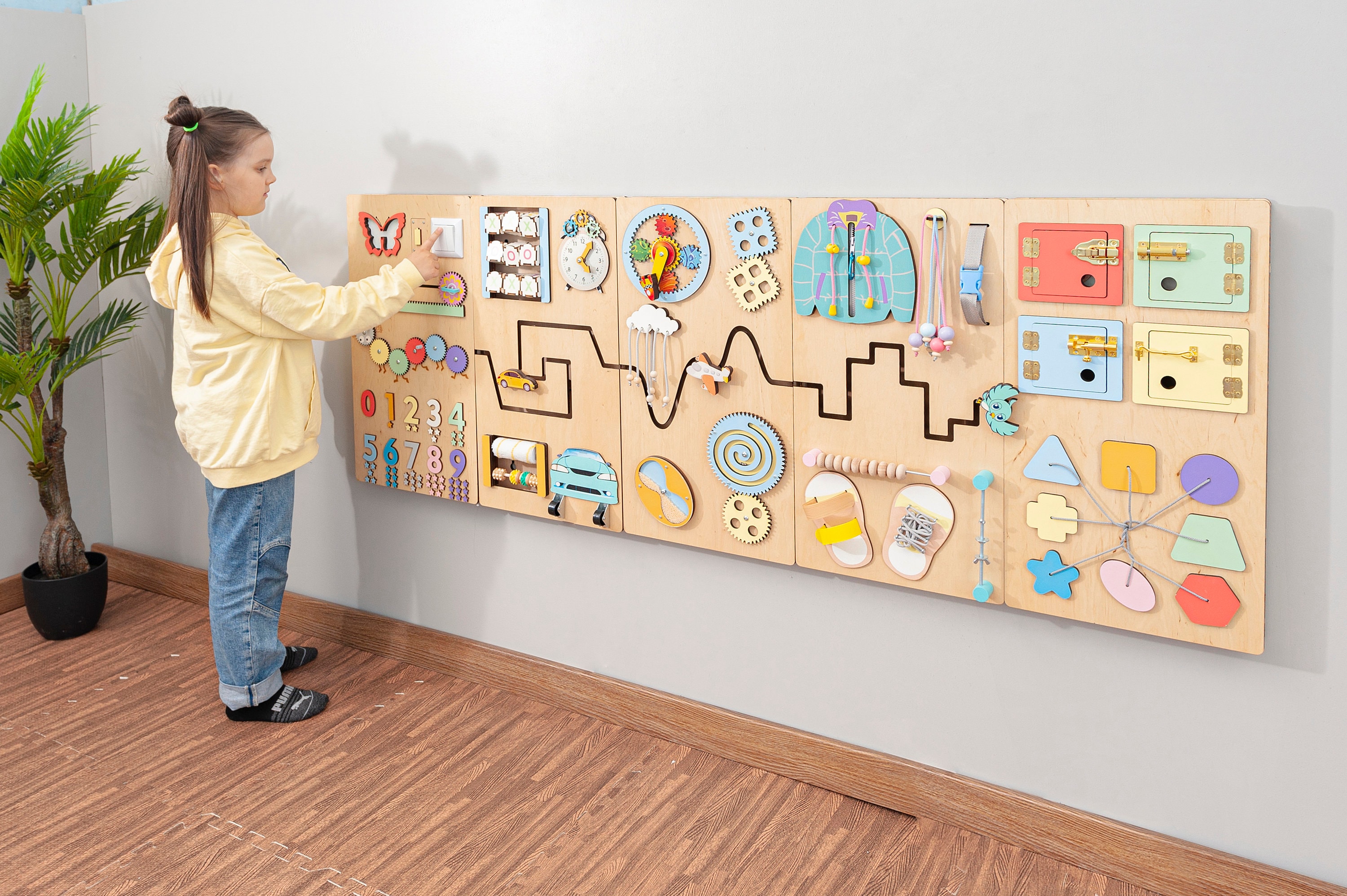 Sensory Solution for Pediatric Waiting Room or Dental Office Tactile Wall  Toddler Busy Board Educational Wall Toy for Kids Playroom 