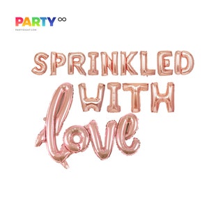 Baby Sprinkle Balloons | Baby Sprinkle Party | Sprinkled with love Decor | Baby Sprinkle Decorations Balloon Letters | Baby Shower Banner