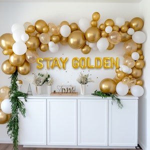 Stay Golden Balloon Decorations | Golden Girls Party Decoration Banner | Stay Golden Party Banner Sign