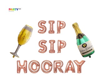 Sip Sip Hooray Letter Balloons | Sip Sip Hooray Decorations | Engagement Party Decor Birthday Party Decorations| Engagement Decoration