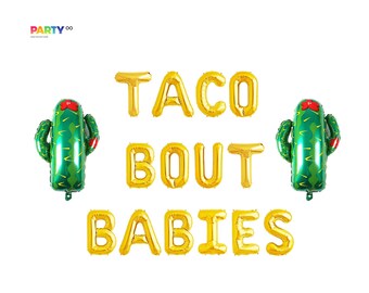 TACO BOUT BABIES Balloon | Fiesta Balloons Decor Taco Baby Shower Decorations |  Fiesta Baby Shower | Fiesta Gender Reveal Decor