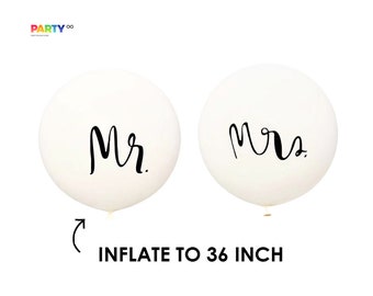 Mr and Mrs Balloons 36-inch big size | Wedding Engagement Venue Decor |  Wedding Photo Props - Engagement Photo Balloons |