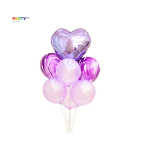 Valentine&#39;s Day Decor | Purple and Heart Balloon Bouquet | Purple Birthday Party | Bridal Shower Decor