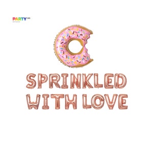 Baby Sprinkle Balloons | Baby Sprinkle Party | Sprinkled with love Decor | Baby Sprinkle Decorations Balloon Letters | Baby Shower Donut