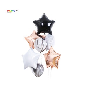 Rose Gold and Black Star Balloon Bouquet | Bridal Shower Decoration Balloon | Balloon Bouquet Decoration | 16th 18th 20th 21st Birthday