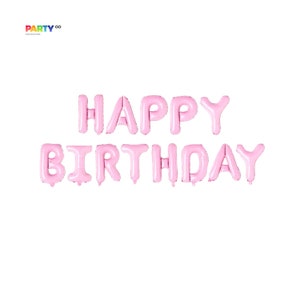 Pink Birthday Banner Decorations | Mylar Happy Birthday Balloon Banner | 16th/18th/20th/21st/20th 25th Birthday Party Decorations