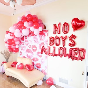 Banner de globos "No se permiten niños": Decoración para el Día de Galentine para fiestas de niñas y eventos de despedida de soltera