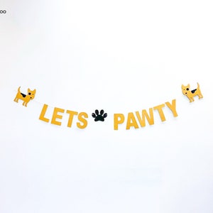 Lets Pawty Glitter Banner | Dog birthday party decorations banner | pals puppy dog birthday party decorations