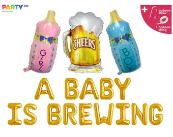 A Baby is Brewing ConfettiTable Decor Party Birthday Beer Mugs Baby Bottles Set of 100 Pieces in Yellow and White Shower