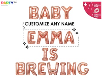 A Baby Is Brewing Balloon Banner / Baby Shower Baby is Brewing / Gender Reveal Baby Brewing Decor / Brewing Baby Shower Sign