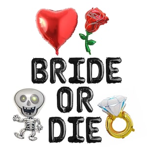 Bride or Die Balloon Banner | Halloween Bachelorette Party Decorations Banner/Sign