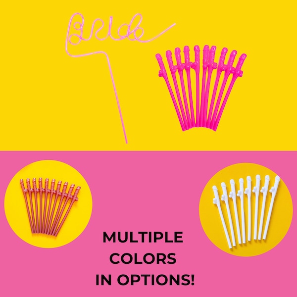 Bachelorette Party Favors - Pecker Sipping Straws  - 144 Piece Display - Light main image 0
