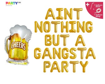 Aint Nothing But a Gangsta Party balloon banner | 90s party decor Disco theme Party  | 90s themed party hip hop party 90s birthday balloons