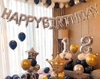 Black & Gold Birthday balloon kit |Birthday decor |16th 18th 21st 30th Birthday | Birthday party decor | Birthday ideas | 60th birthday