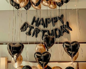 Black and Gold Birthday balloon kit | Black Birthday decor | 16th 18th 21st 30th 60th Birthday | Birthday party decor | Birthday ideas