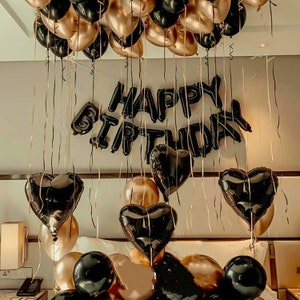 Black and Gold Birthday balloon kit | Black Birthday decor | 16th 18th 21st 30th 60th Birthday | Birthday party decor | Birthday ideas