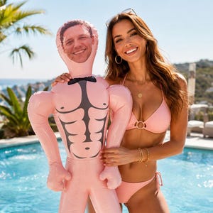 Inflatable Groom Doll Bachelorette Party Favor: Blow Up Husband for Hen Trip Bride Squad