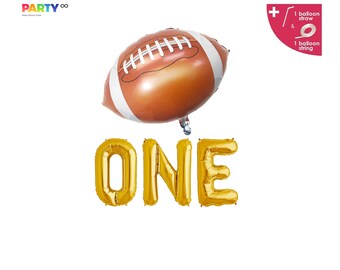 4Pcs Football Balloons 18 inch American Football Foil Mylar Balloons for Super Bowl Party Football Themed Birthday Baby Shower Gender Reveal Party Decorations Supplies
