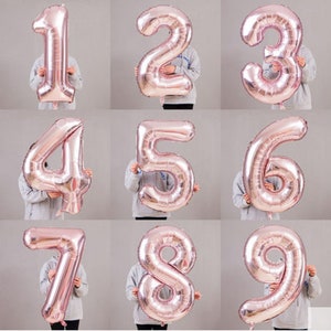 Custom Rose Gold Birthday Number 40 inch | Giant 40''  Rose Gold Number Balloon for birthday | Birthday Party Decor | 1st 16th 21st 30th60th