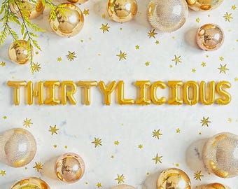 Thirty Licious Balloon Banner: 30th Birthday Party Decor
