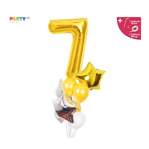 7th Birthday Balloon Bouquet | 7th Birthday Boy Party Boy Decorations | Seventh Birthday Balloon Bouquet