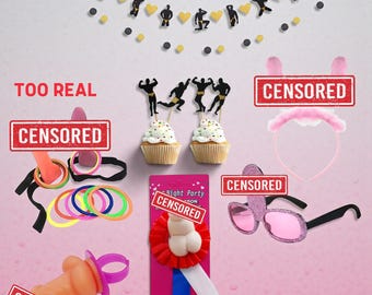 Bachelorette Party Favors Kit: Funny Adult Games & Decor Stripper Cake Topper Set