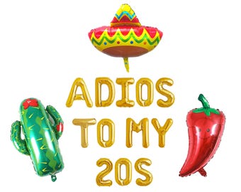 30th Birthday Party Decorations | Adios To My 20s Balloon Banner | 30th fiesta decorations | 30th birthday fiesta 30th fiesta banner