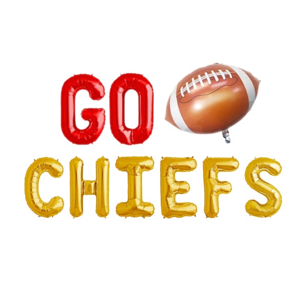 Go Chiefs Balloon Banner | Superbowl Party Decor | Kansas City Chiefs Fans | Football Balloon | Sports Theme | NFL Party decor