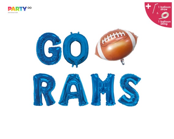 Go Rams Balloon Banner | Superbowl Party Decor | Los Angeles Rams Fans ...
