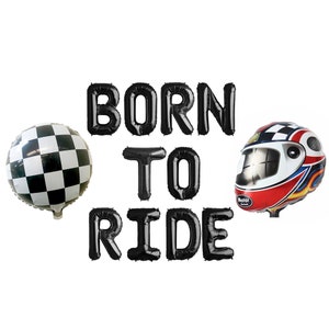 Born to Ride Motorcycle Themed Baby Shower | Born to Ride Ballon Banner Sign | Racing themed baby shower party decorations