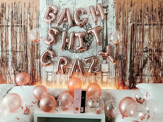 Bach Shit Crazy Bachelorette Party Decor Balloon Banner | Bachelorette Party Decorations | Bachelorette Party Banner/Sign Il_570xn