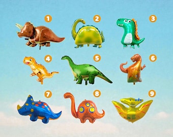 Globos de fiesta de dinosaurios salvajes: Rugido, soy cuatro, tres, fiesta de Rex, estegosaurio, triceratops, pterodáctilo
