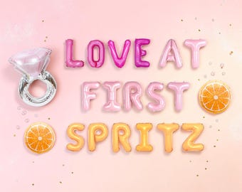 Love At First Spritz Balloon Kit: Bachelorette Bridal Shower Citrus Engagement Party Banner Decor