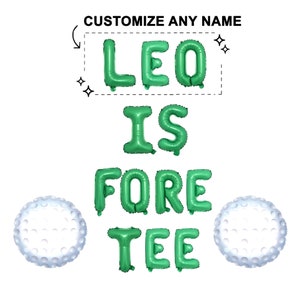 Custom Personalized Fore Tee Banner with Golf Ball balloon  | Golf ball Themed 40th Birthday Party Decorations 40th Birthday Golf ball Theme