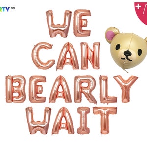 We Can Bearly Wait Balloon Banner | Baby Shower Decorations for Bear Themed baby Shower