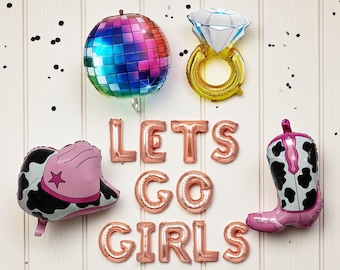 Lets Go Girls Balloon Banner: Nashville Bachelorette Party Decor