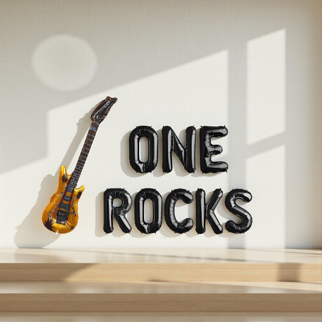One Rocks First Birthday One Rocks 1st Birthday Balloon Banner With Guitar Balloon - Etsy