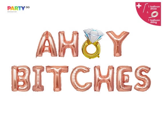 Ahoy Bitches Bachelorette Party Banner | Lake Bachelorette | Nautical Bachelorette | Anchor Bachelorette Il_570xn