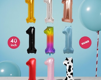 Giant 40” Number Balloon: Jumbo 1st Birthday Balloon Decor